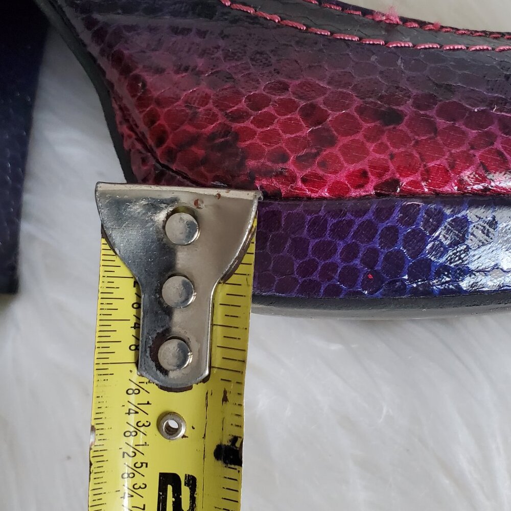 Kenneth Cole Reaction Purple Embossed Snakeskin Block High Heel Shoes SZ 8 - Picture 12 of 13